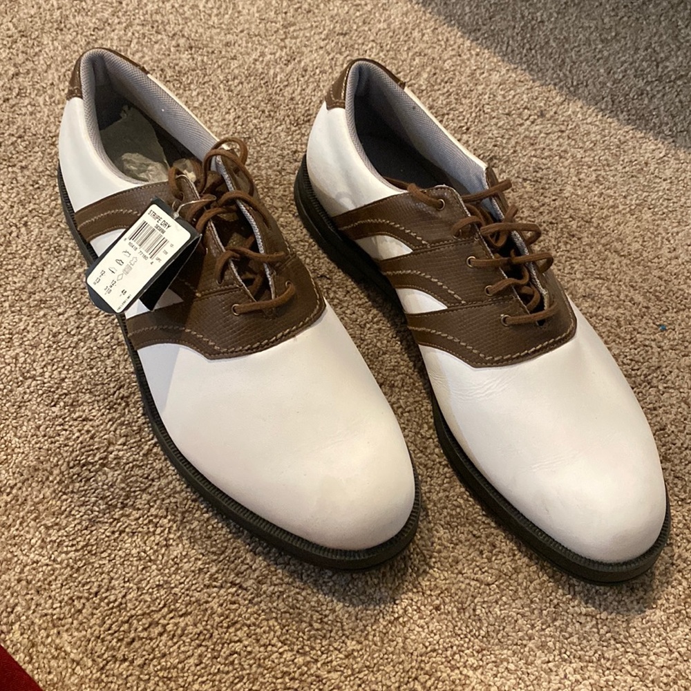 Brand new adidas golf shoes brown / white